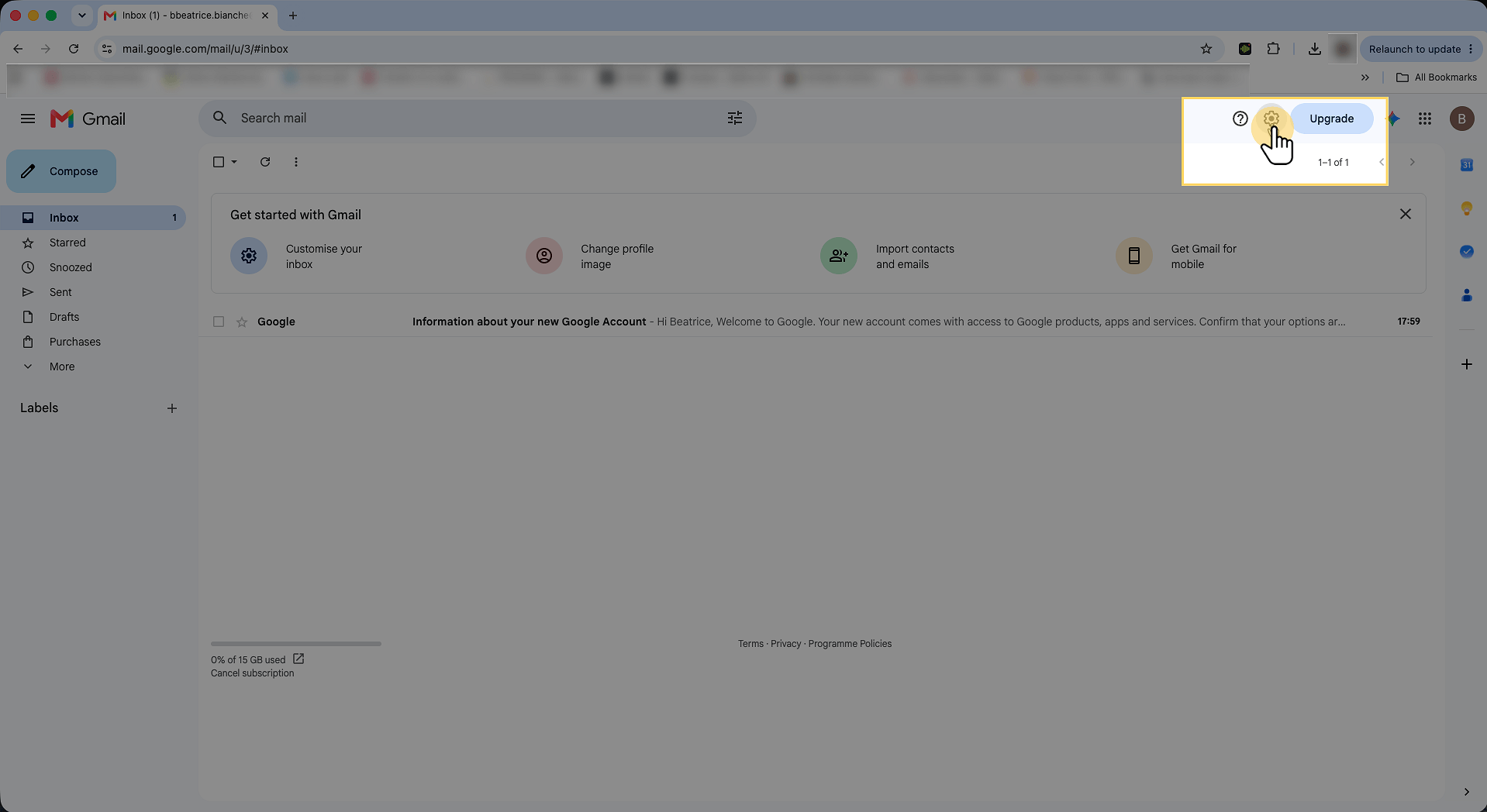 Open the Settings menu