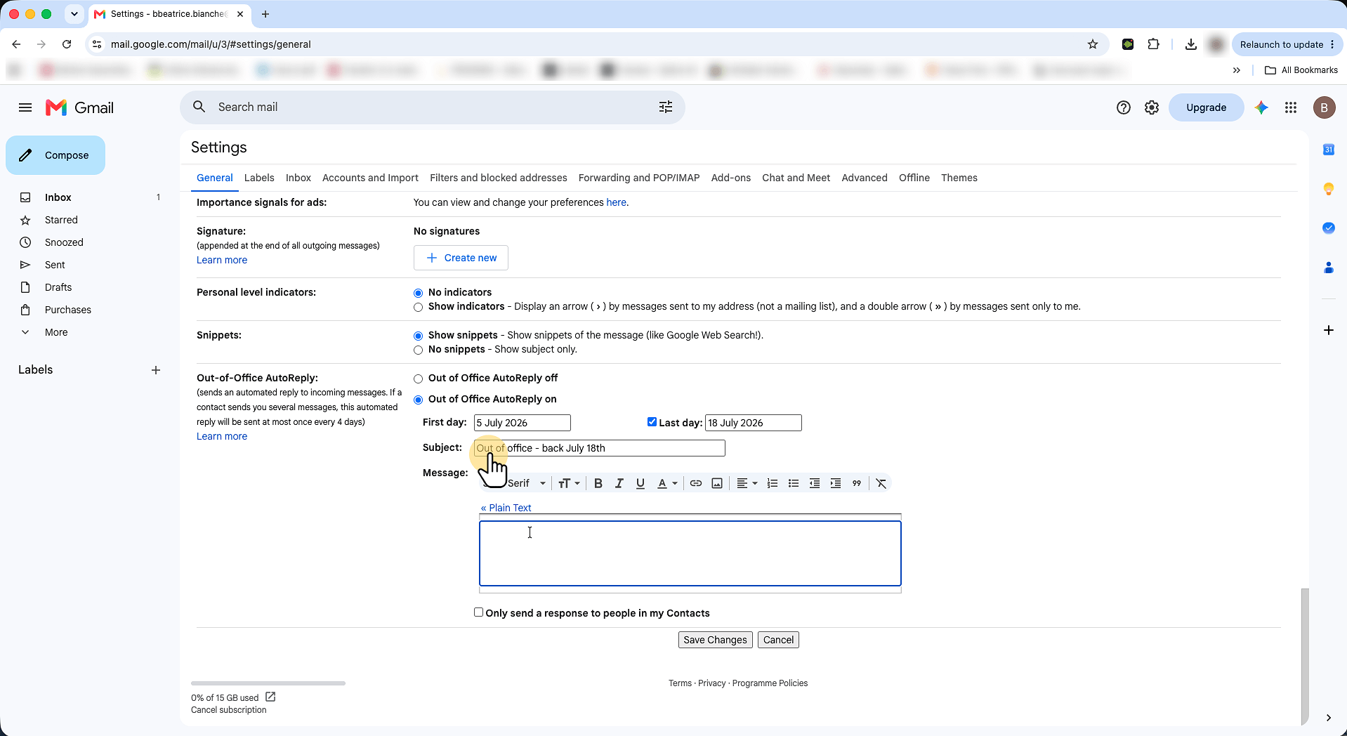 Write a clear subject line