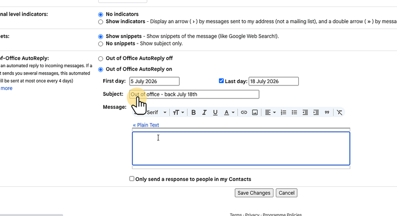 Write a clear subject line