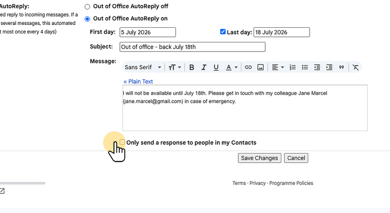 Optionally limit who receives the reply